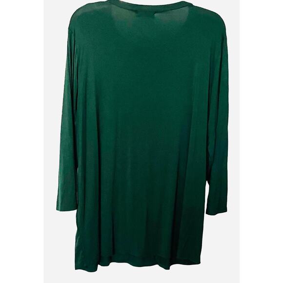 SOUTHERN STITCH LONG SLEEVE CHRISTMAS CASUAL TOP, WOMENS, XL, GREEN & MULTICOLOR - Picture 3 of 9